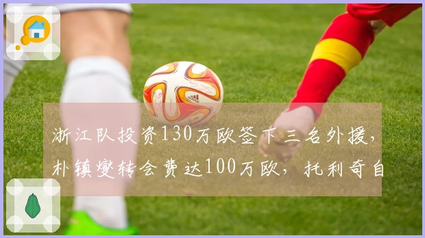 浙江队投资130万欧签下三名外援，朴镇燮转会费达100万欧，托利奇自由加盟